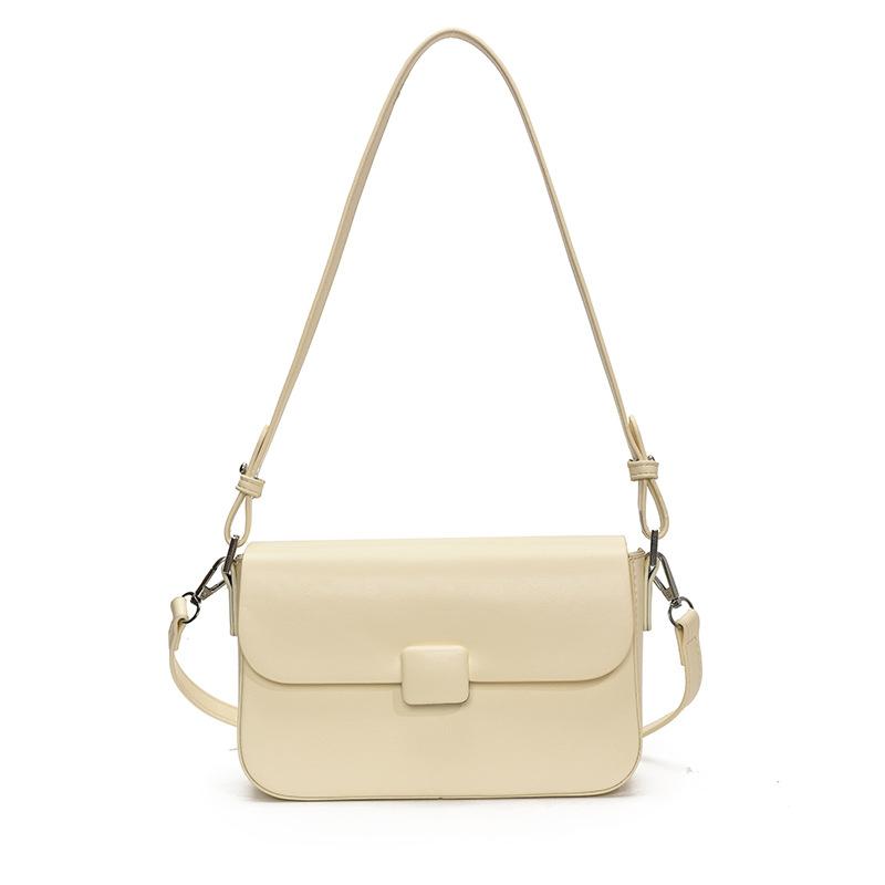 

Saddle bag new high-end texture small bag women s bag popular versatile oblique span bag single shoulder armpit small square bag білий