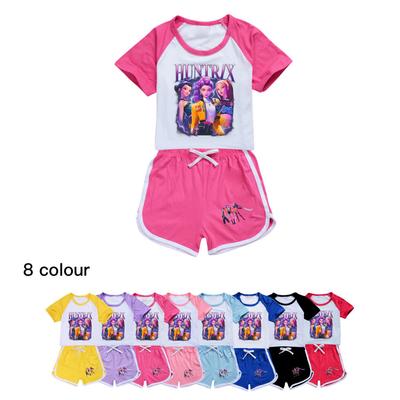 5050 Kinder Mädchen POP Rumi Zoey Mira Print T-Shirt Shorts Sport Trainingsanzug Kleidung Set