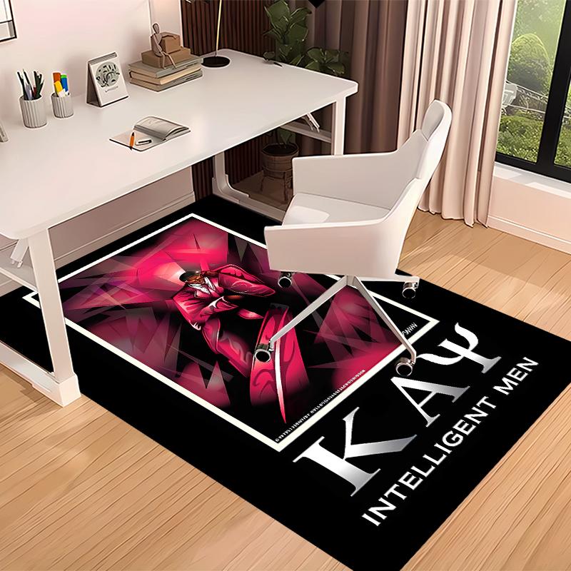 1pc Kappa Alpha Psi Print Area Rug - Soft, Washable Non-Slip Indoor Mat for Office Chairs, Living Room, Home Office Decorative Rug