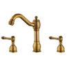 Tuqiu Basin Faucet Brass Antique Bronze Bathroom Faucet Black Sink Faucet 3 Hole Double Handle Hot & Cold Wash Faucet Water Tap