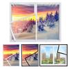 Winter-Winddichter thermischer Innen-Kunststoff-Vorhang, Fenster-Isolierungsset, schneidbare transparente Folie mit Klebebändern, wiederverwendbare Fensterfolie