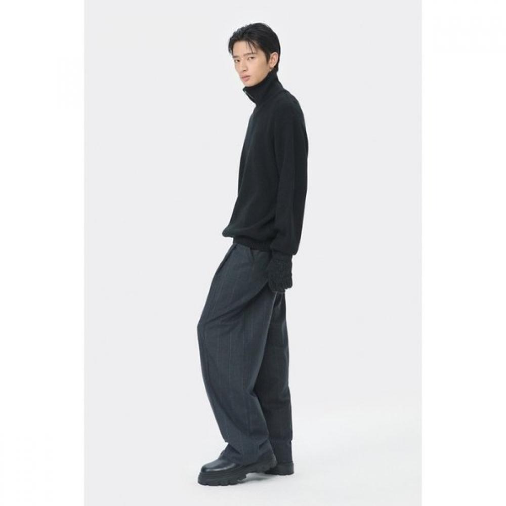 Customellow Black Turtle Neck Half Zip Sweater Black Cwwaw25903bkx
