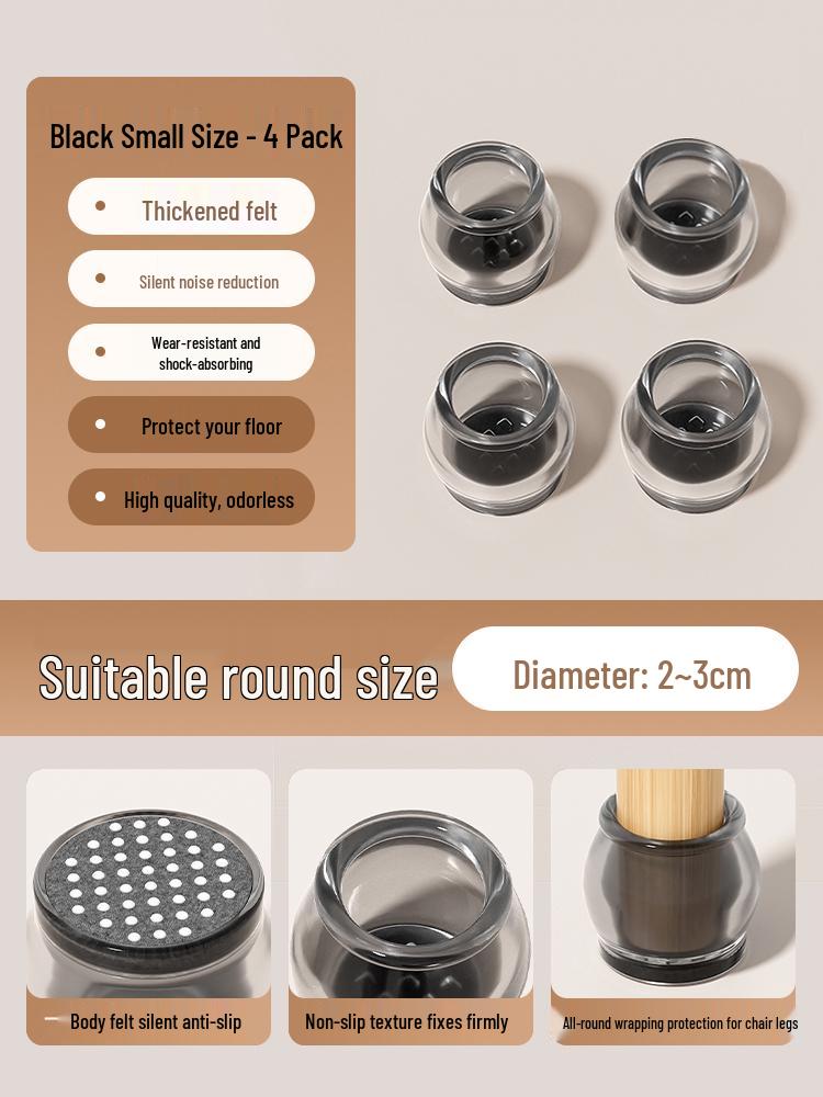Anti-Slip Silicone Table & Chair Leg Pads - Wear-Resistant Protection for Dining Furniture