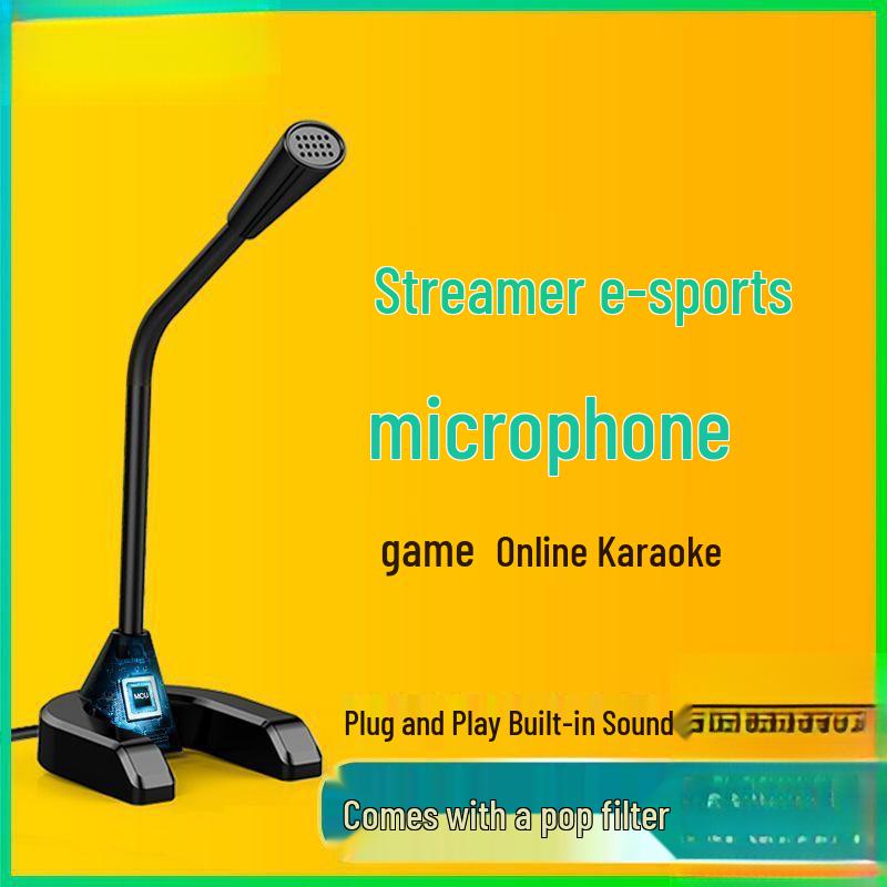 Universal Noise Reduction Desktop Microphone for Gaming, Streaming, and Singing - Driver-Free