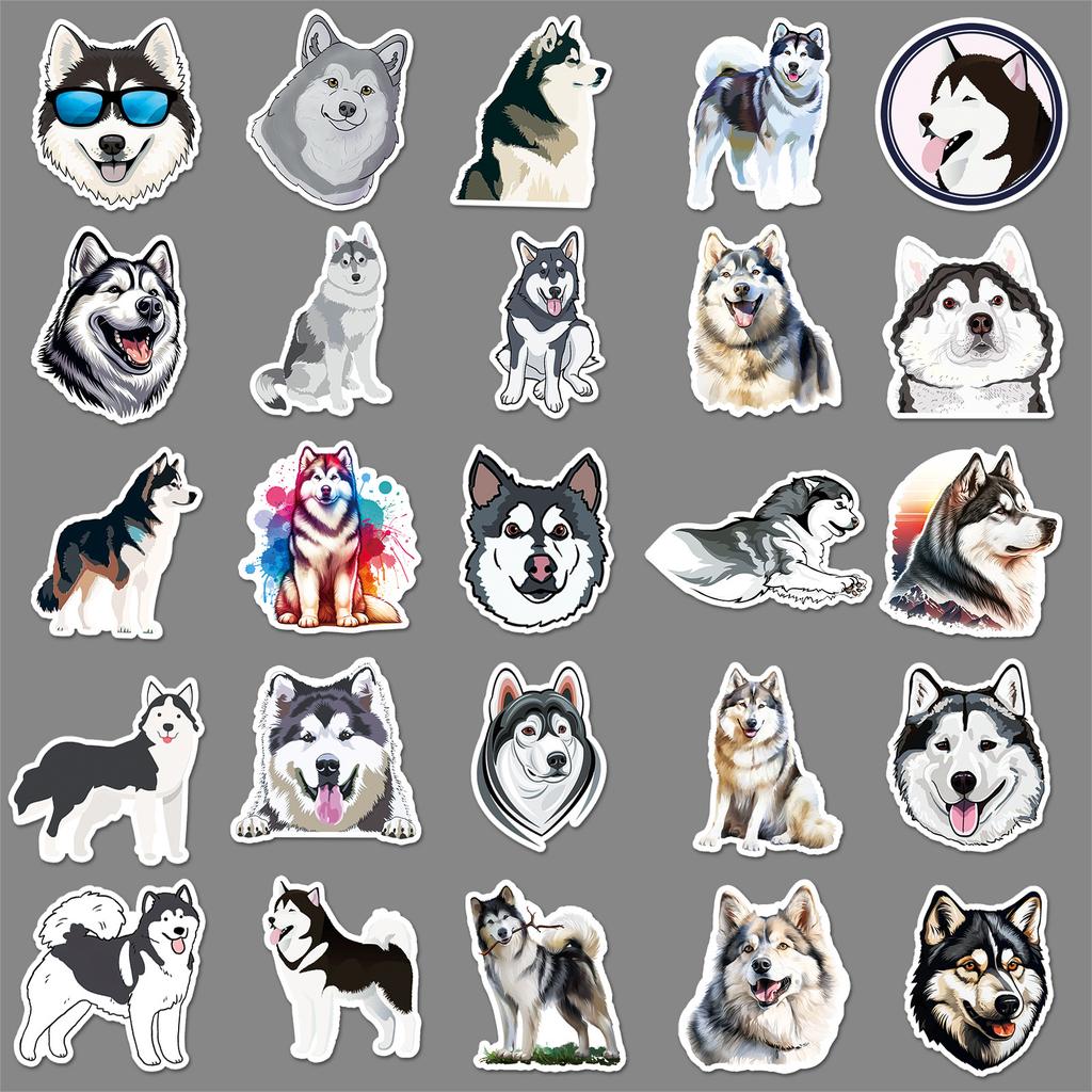 50 Alaska Graffiti Sticker Personalisierte Cartoon Niedlicher Hund Dekoration Handy Wasserbecher Guka Sticker