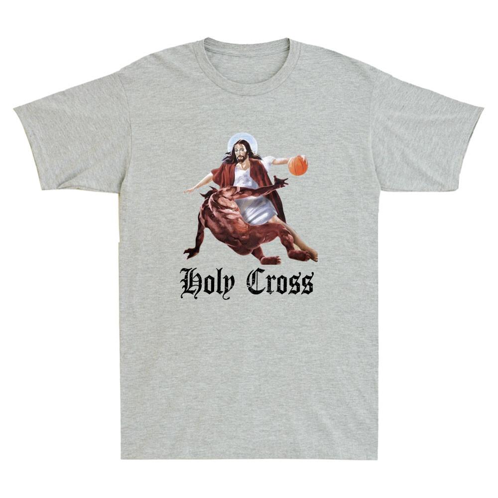 Crossover Basketball Holy Cross Satan Jesus Funny Graphic Vintage Unisexs Tshirt