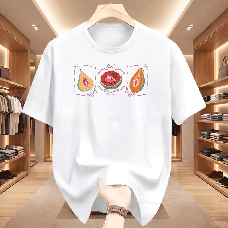 Coquette Vulgar Fruit TShirt Funny Fruit Feminist TShirts Summer Unisex Unisex Ladies Short Sletshirt Unisex Streetwear Tops