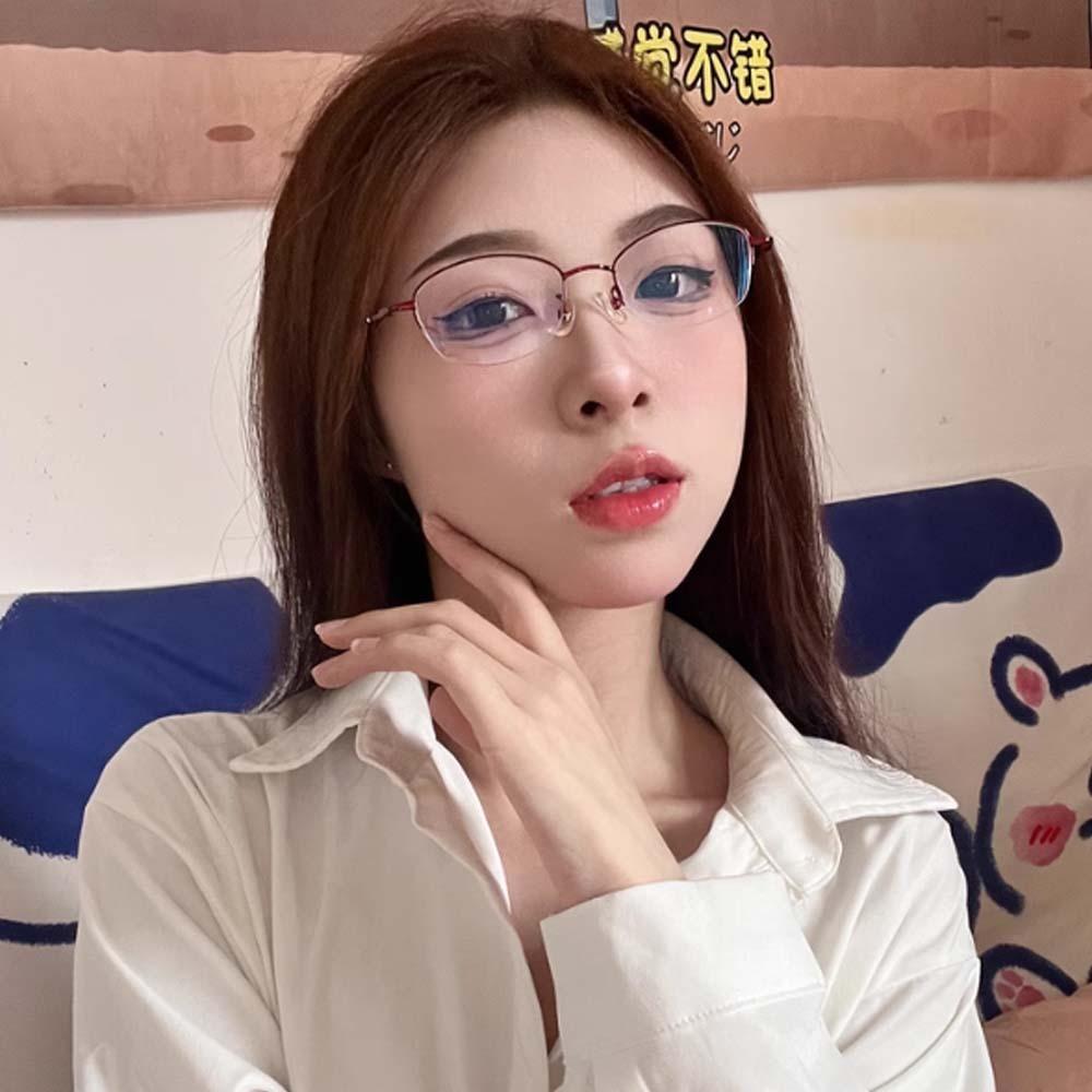 Titanium Zinc Zinc Alloy Elderly Reading Glasses Elastic Plain Eyewear Decorative Anti Blu-ray Eyewear  Women