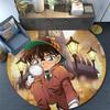 Detective Conan runder Teppich, Teppich für Wohnzimmer Schlafzimmer Sofa Spielzimmer Dekoration, rutschfeste Bodenmatte