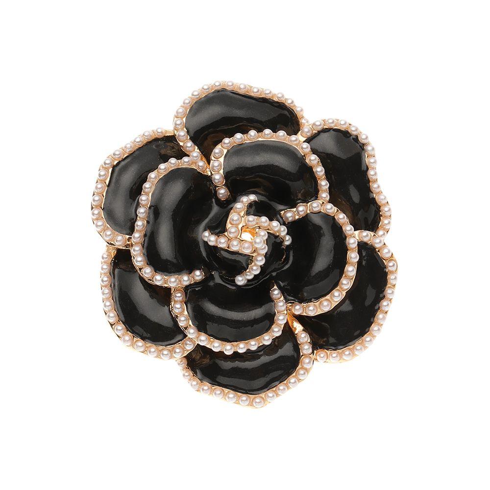 

Модная Камелия Элегантная Брошь-Пин Сплав Пальто Брошь Цветок Розы Брошь Жемчуг чёрный