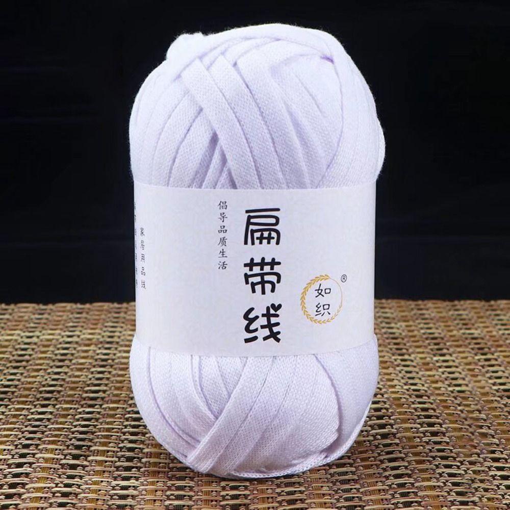 Elastic Flat Thread T-Shirt Yarn 40M Crochet Carpets Yarn Skin-friendy Thick Crochet Yarn  Beginner