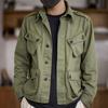 Giacca da lavoro americana retrò pesante lavata da uomo, stile militare alla moda, giacca casual multitasche alla moda