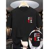 European Size New Summer Men'S Casual T-Shirt with Ribbed Round Neck And Short Sleeves, Made from Knitted Fabric for a Fresh And Comfortable Feel.