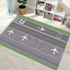 Tappeto con Motivo Vista Aerea Aeroporto Tappeto alla Moda per Soggiorno Camera da Letto, Decorazione Casa per Giocatori, Tappeto Decorazione Stanza Adolescenti