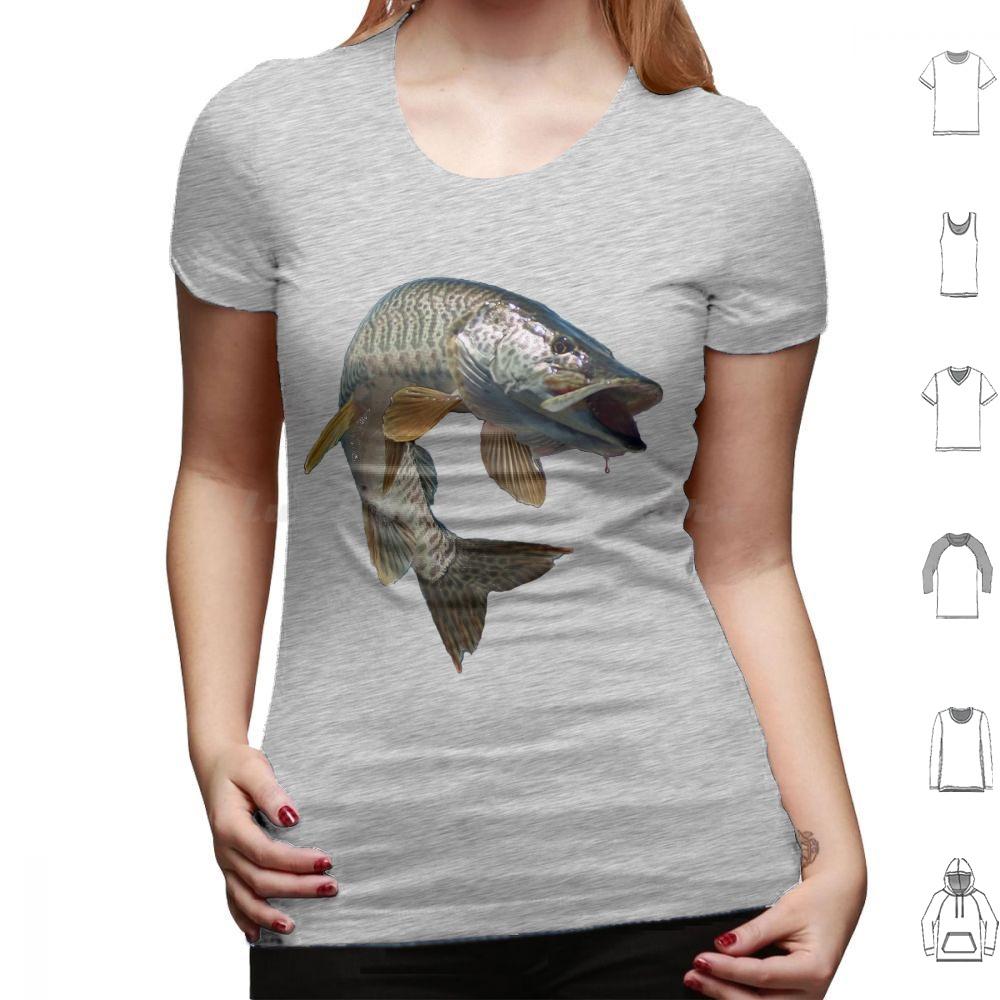 Moschus T-Shirt Baumwolle Männer Frauen DIY Druck Fisch Angeln Angler Moschus Tiger Moschus Forelle Schwarzbarsch Hecht Fliegenfischen Eis