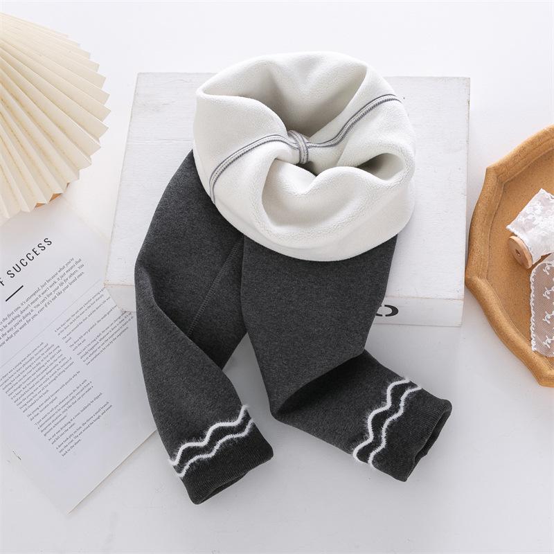 2025 Autumn/Winter Seamless Fleece-Lined Children's Leggings - Fashionable and Thickened for Girls