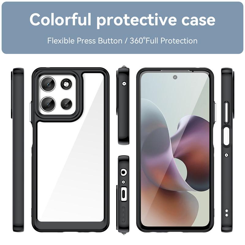 For Motorola Moto G66Y Case Moto G66J G66Y Cover TPU Border Acrylic Backplane Bumper Protective Phone Cases On Moto G66J Funda