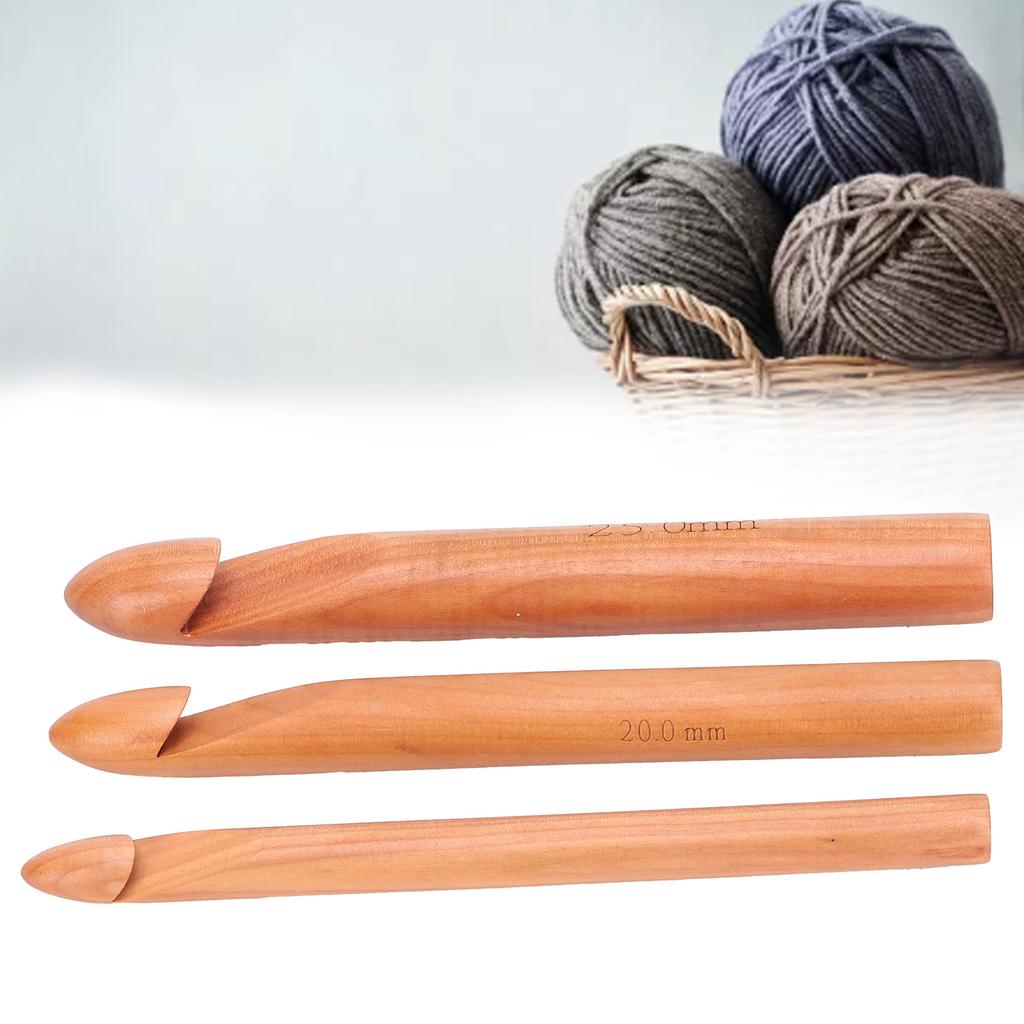 Bamboo Crochet Hook Handcrafted Knitting Needles Yarn Craft 20cmCelsius7.9in Large Crochet Hooks
