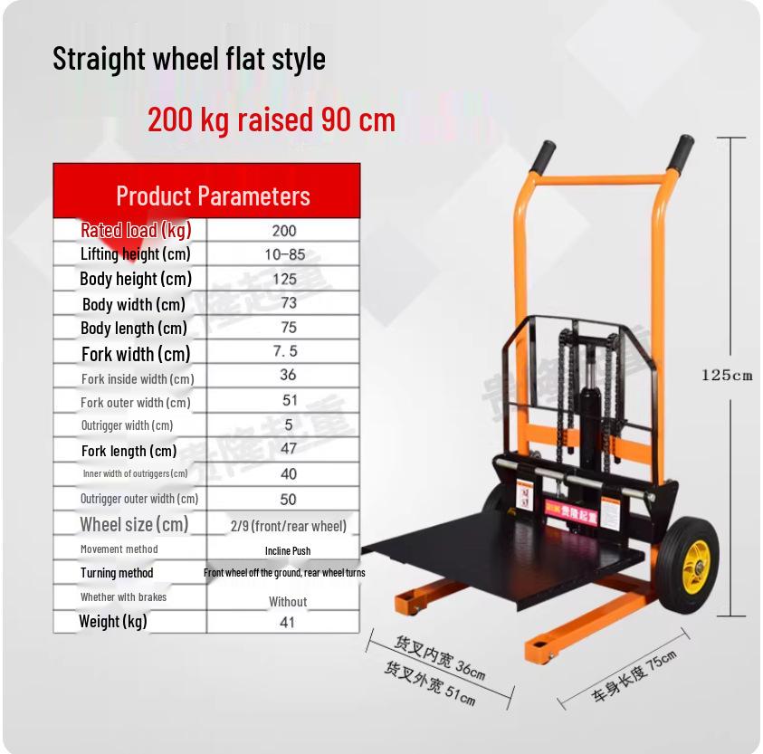 Compact Lightweight Electric Manual Hydraulic Forklift with Foldable Stacker