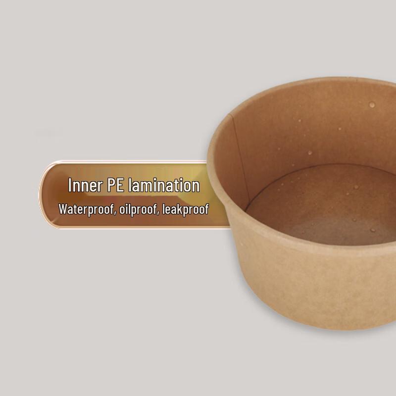 Pabei Disposable Round Kraft Paper Food Containers