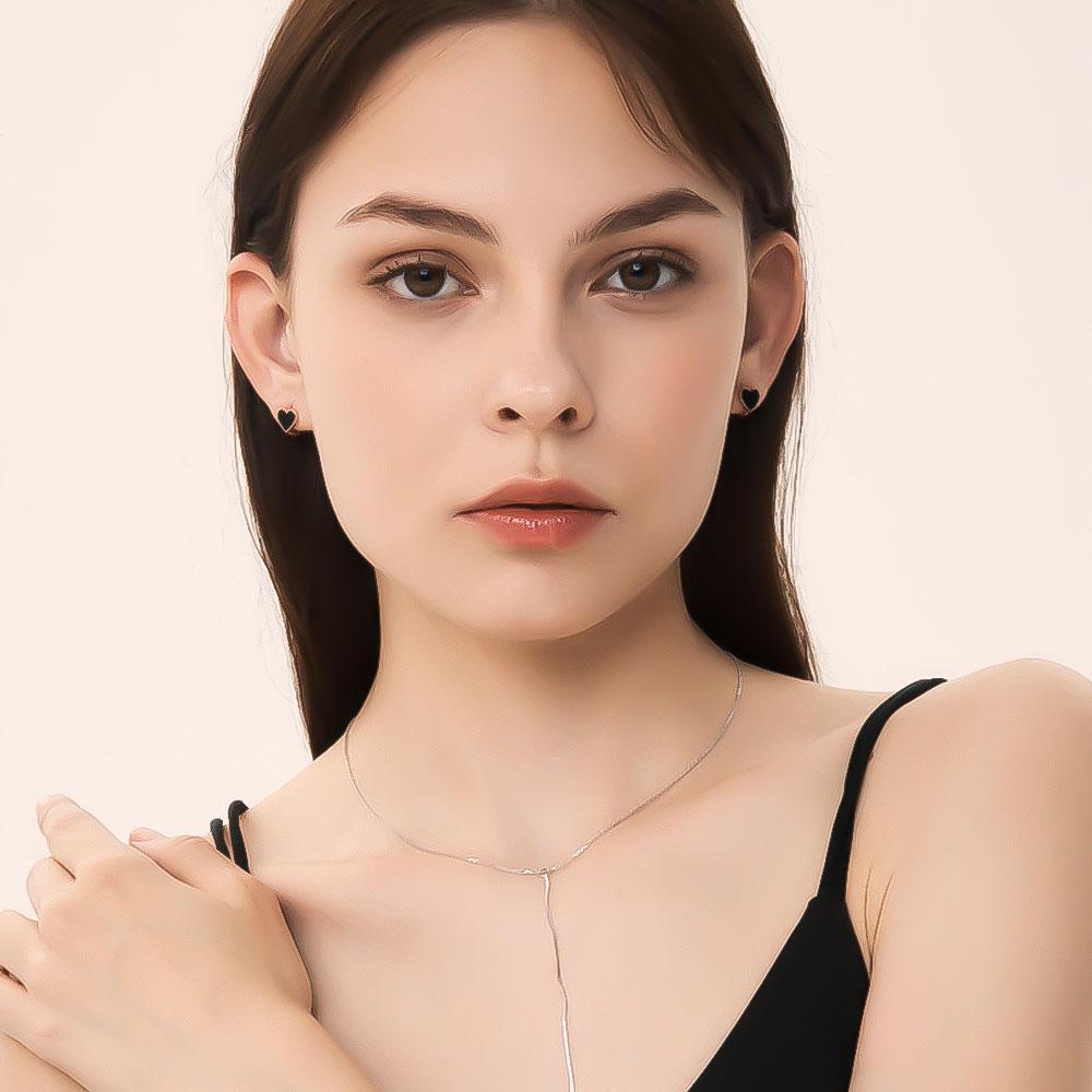 Westisland Heart Silver One-Touch Earrings Yg_Ws0442323