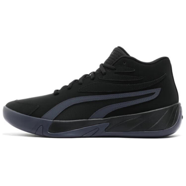 New PUMA Court Anti Slip Wear Resistant Mid Top Basketball Shoes Unisex Black 311137-04
