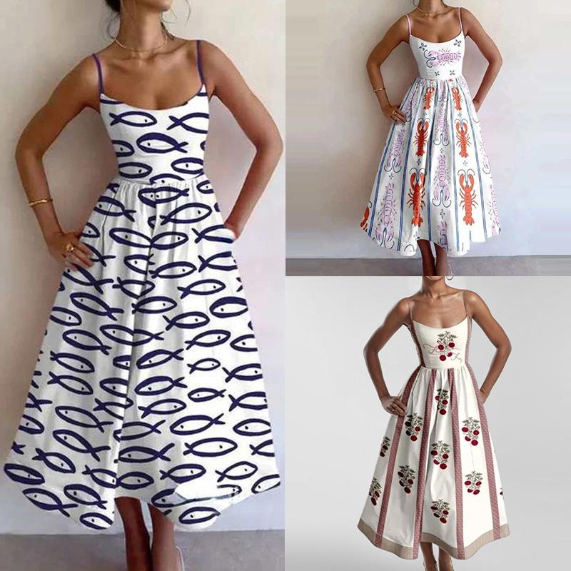 Damen Trägerloses Maxikleid mit Blumendruck
