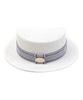 Yunibeosyeolkemiseuteuli Blue Mono Line White Flat Short Panama Hat Summer Fedora