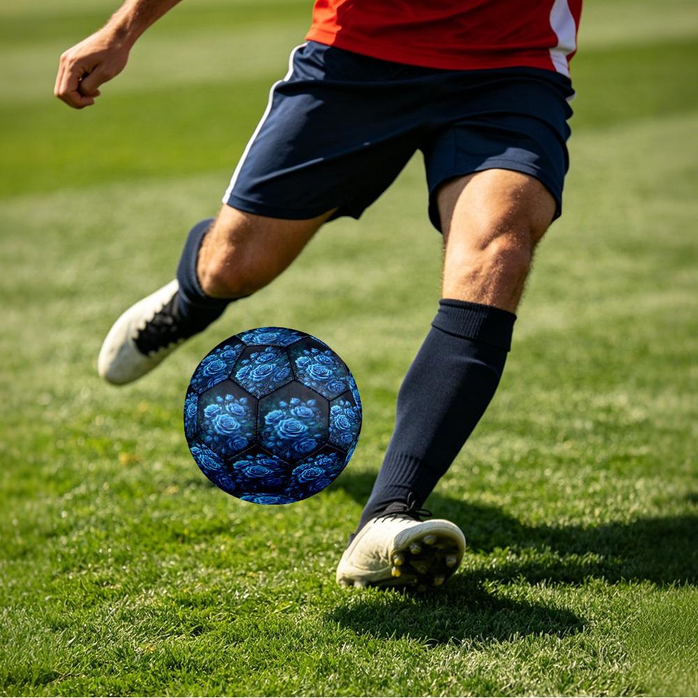 1 Stück Blaue Rose Fantasy Größe 5 Fußball Professioneller Match Trainingsfußball Indoor & Outdoor Sportball Trainingsball Leicht Langlebig y85