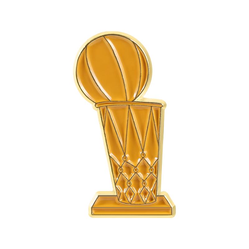 

Spinning Basketball Enamel Pins Larry O Brien Trophy Finger Spin Basketball Passing Through Hoop Brooch Lapel Badge Jewelry Gift