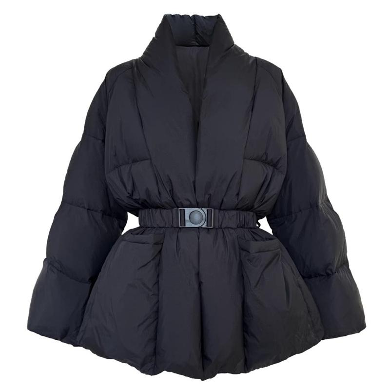 Gentle Style Temperament Versatile Lace Up Design Sense Long Sleeved Cotton Jacket Women Winter Light Mature Style Top