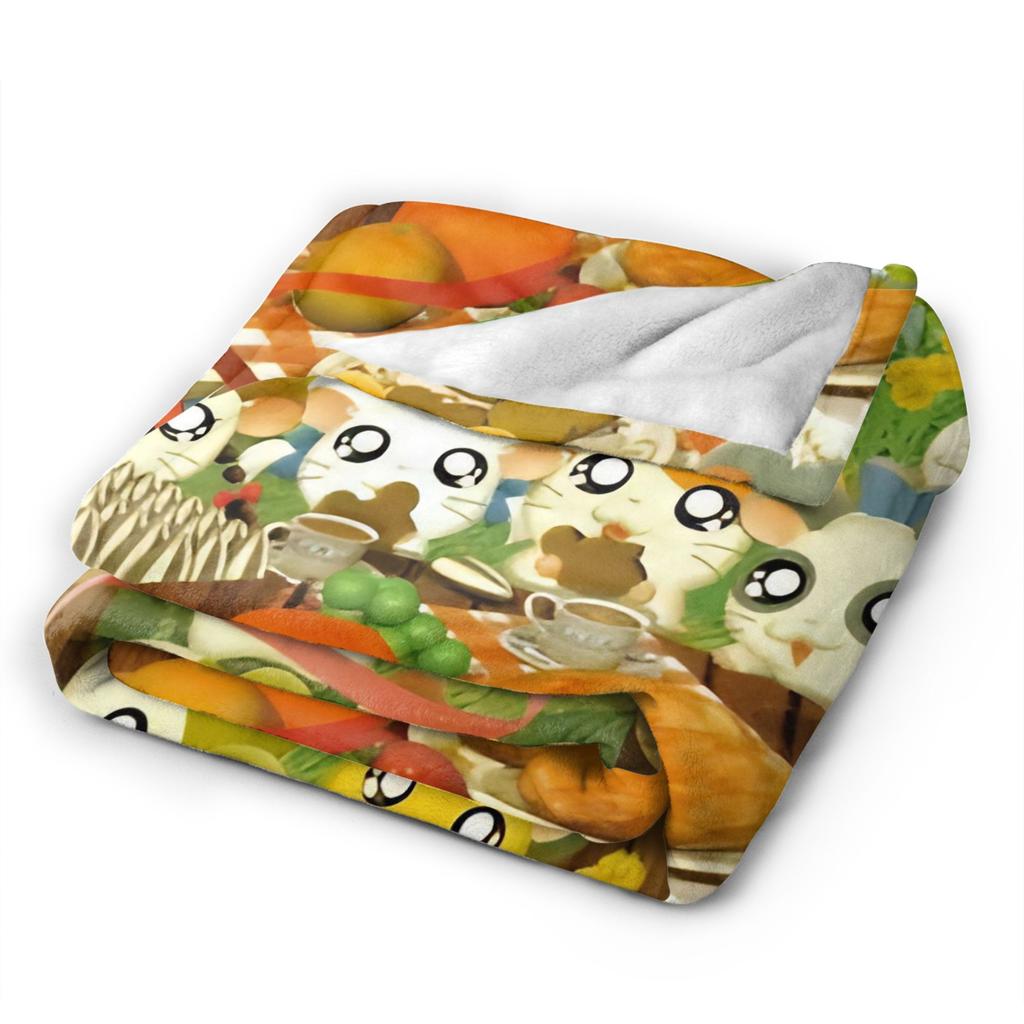 Cute Hamtaro Blanket Quality Super Soft Throw Blanket Winter Students Couch Chair Sofa Bed Street Trend Bedspread