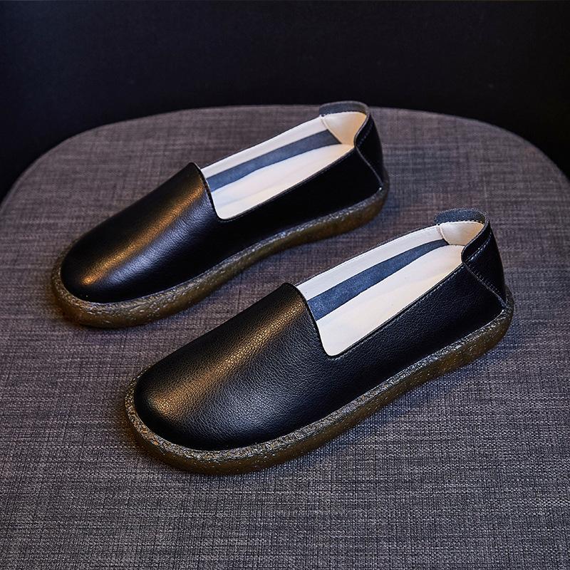 

[2025] Новые женские туфли на мягкой подошве в стиле мори, маленькие белые туфли, женские туфли-лодочки из натуральной кожи, обувь больших размеров, ретро для беременных 41