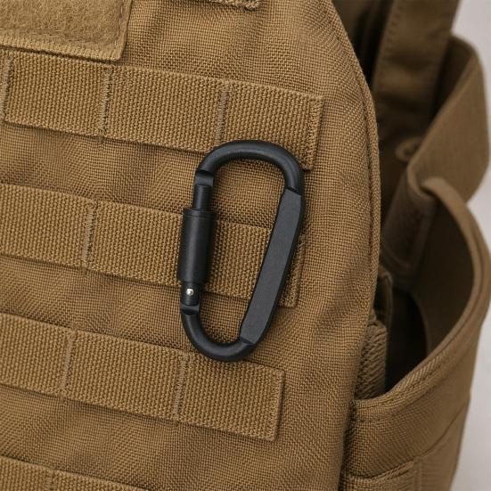 4Pcs Heavy Duty Carabiner Clip, Aluminum Alloy Outdoor Keychain Carabiner, D Shaped Metal Hook Buckle for Water Bottle, Key, Backpack
