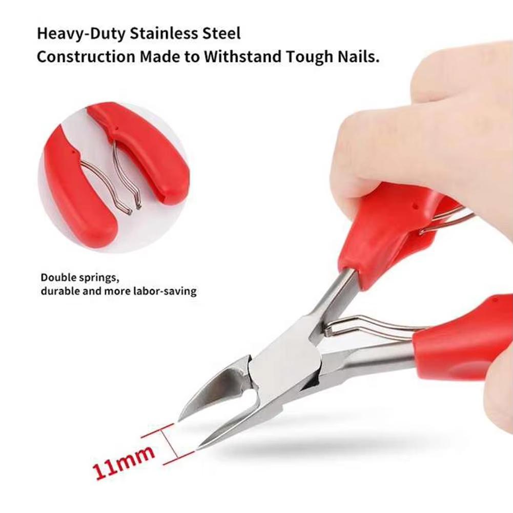 Professional-Grade Stainless Steel Toe Nail Clipper with Ergonomic Handle for Ingrown and Thick Toenails