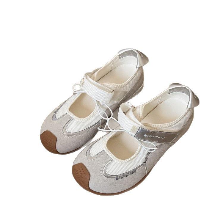 Premium Sense Retro Breathable Mesh Flat-soled Casual Shoes Women's 2025 Summer New Hollow Shallow Mouth Versatile German Training Shoes