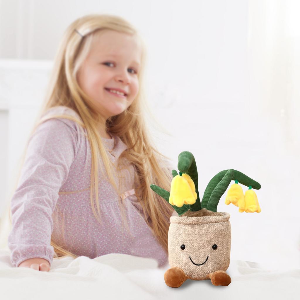 Almohada de peluche con forma de flor, maceta de 12 pulgadas, juguete de peluche suave y amigable para niños.