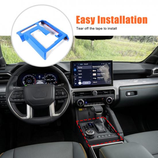 Blue ABS Center Console Gear Shift Panel Cover For Toyota Tacoma 2024-2025