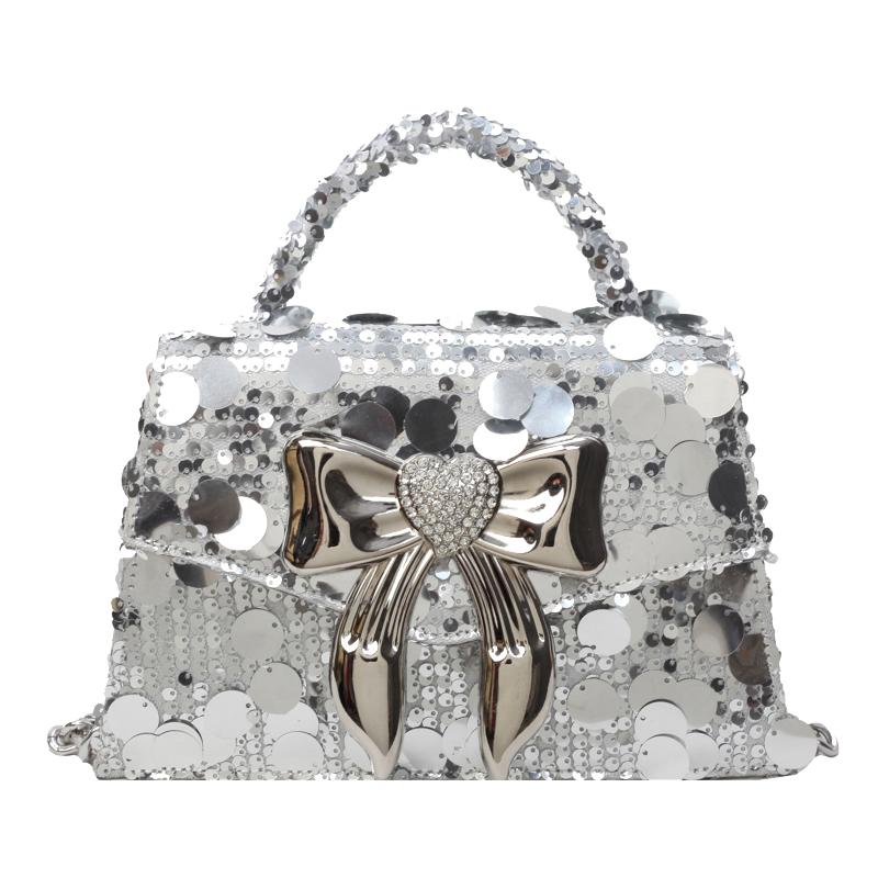 Pailletten PU kleine quadratische Schulter- und Umhängetaschen für Damen, einfarbige Diamant-Handtaschen, hohe Qualität, Mode, neu