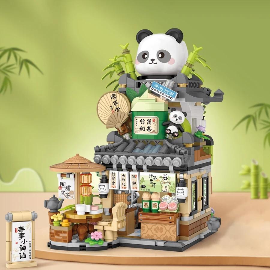 Loz Construction Blocks City View Scene Coffee Shop  Store Architectures Model Assembly Plaything Christmas Present For Kids Adult