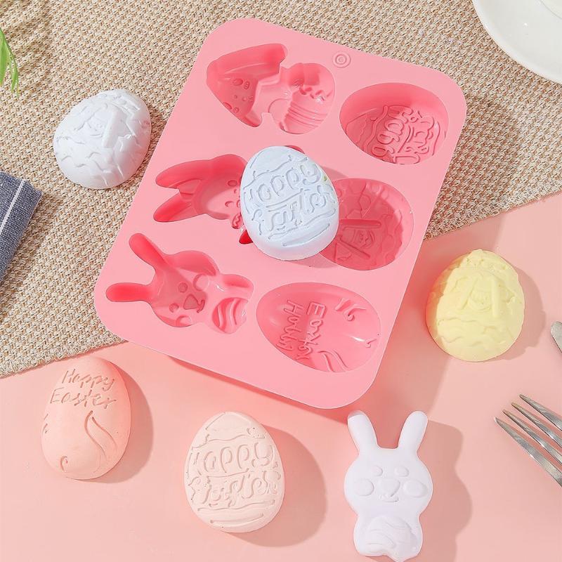 Easter Bunny Egg Shaped Silicone Mold Diy Cake Cookies Mold Chocolate Candy Baking Tool For Easter Birthday Party Decoration