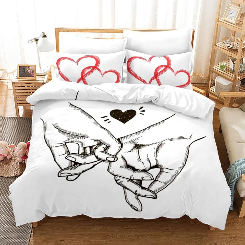 King Queen Lovers Bedding Set Single Twin Full Queen King Size Lover Oil Painting Bed Set Aldult Boys Bedroom Duvetcover 012