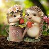 Acrylic Hedgehogs Pot Decoration Statue Potted Plant Decor Ground Plug Waterproof