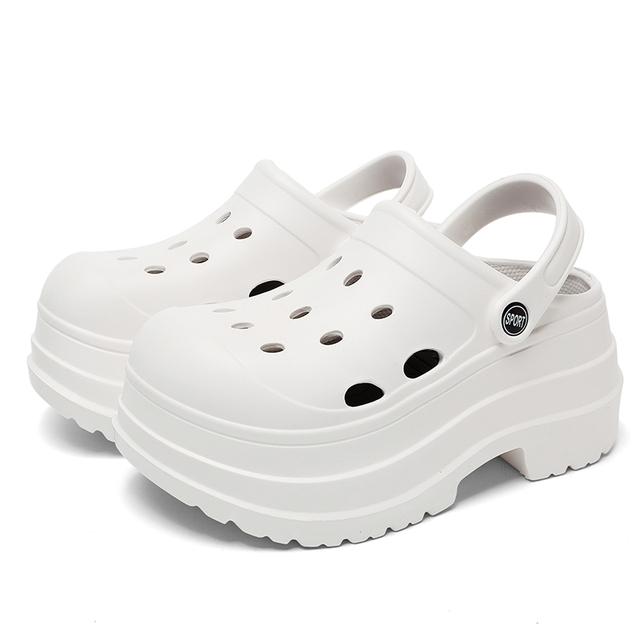 

Летние сабо на толстой подошве, садовая обувь, женские нескользящие водонепроницаемые пляжные сандалии для бассейна, женские шлепанцы на платформе с закрытым носком из Евы 36-37