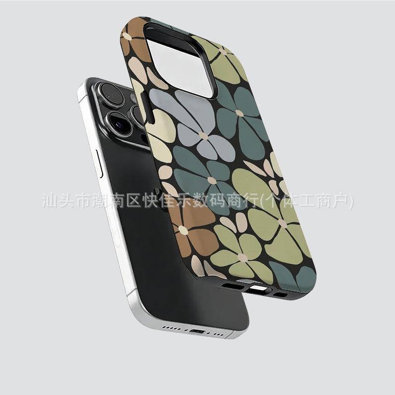 Explosive Full Screen Flower Glossy Film Mobile Phone Case iPhone11/12/13/14/15/16/17 Hard Case