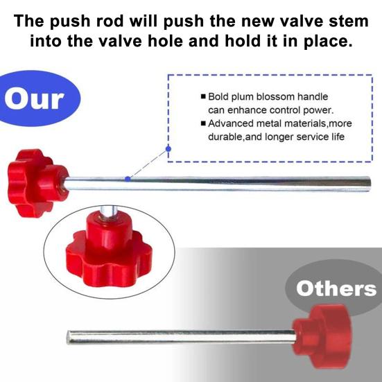 23Pcs Tire Valve Stem Tool Set, Quick Change Valve Installer Kit with TR413/TR414 Valve Stems, 4-Way Valve Core Stem Removal Tool for Cars Motorcycles