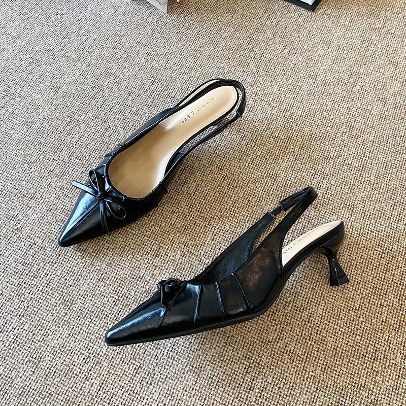 2025 spring new pointed head, thin heel, high heel temperament, thin, fashionable, sexy and beautiful, with women's shoes after the head.