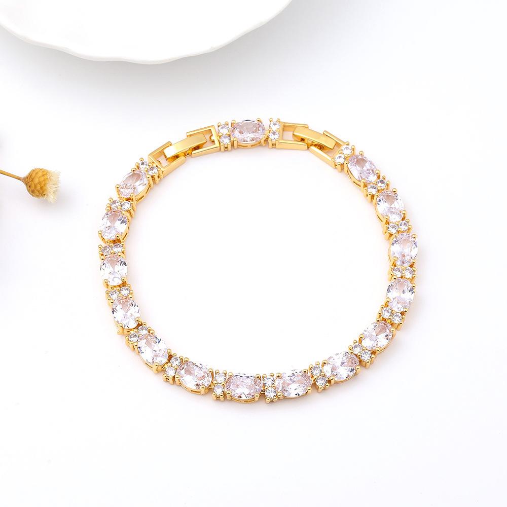 Multi-Colored, Summer Accessories Simple Crystal Colored Zircon Bracelet Does Not Fade Women'S Jewelry Colored Treasure Bracelet