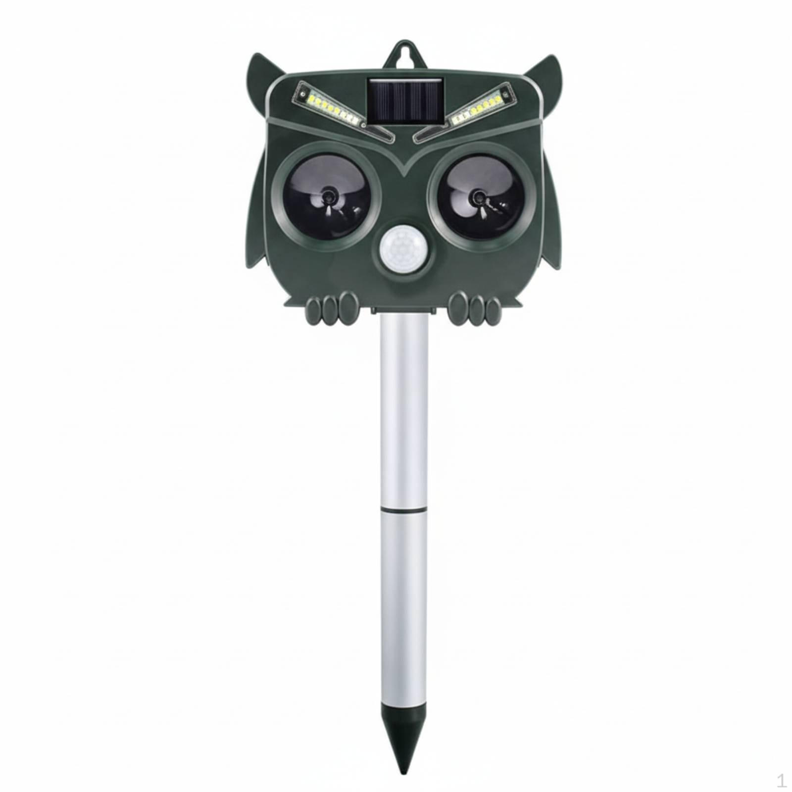 Solar Animal Flashing LED Lights with Light Waterproof Sound Wave Deterrent for Farmers, Eagle Eye Ultrasonic