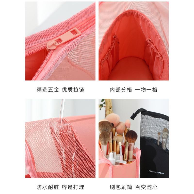 Large Capacity Vertical Makeup Brush Organizer Cosmetic Pencil Storage Bag